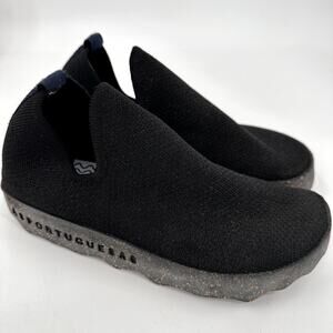 Asportuguesas Knit Platform Clip Slip on Sneaker Shoe Black Womens size 6.5 New